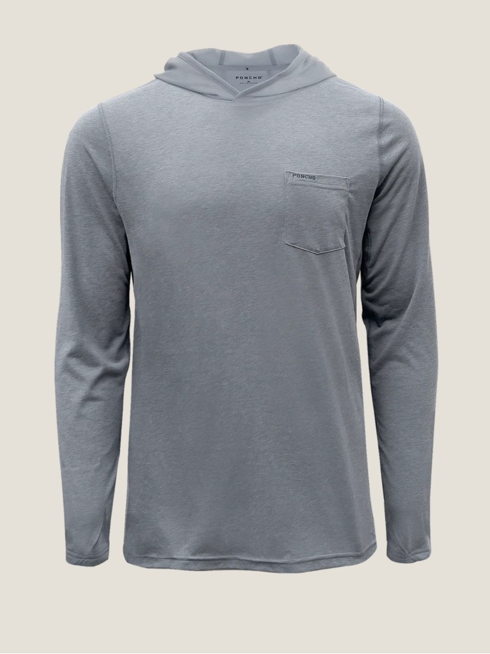 PONCHO The Albright Lightweight Performance UPF Quick Dry Sun Hoodie Mens S Grey